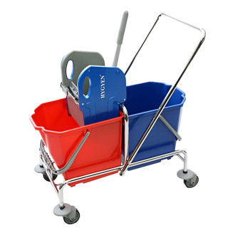 VLOERMOPWAGEN COMPLEET MET 2 X 25 LTR. EMMERS
