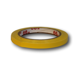 ROL TAPE 12 MM GEEL (66 MTR.)