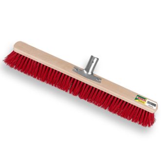 BEZEM 60 CM. ROOD MET STEELHOUDER